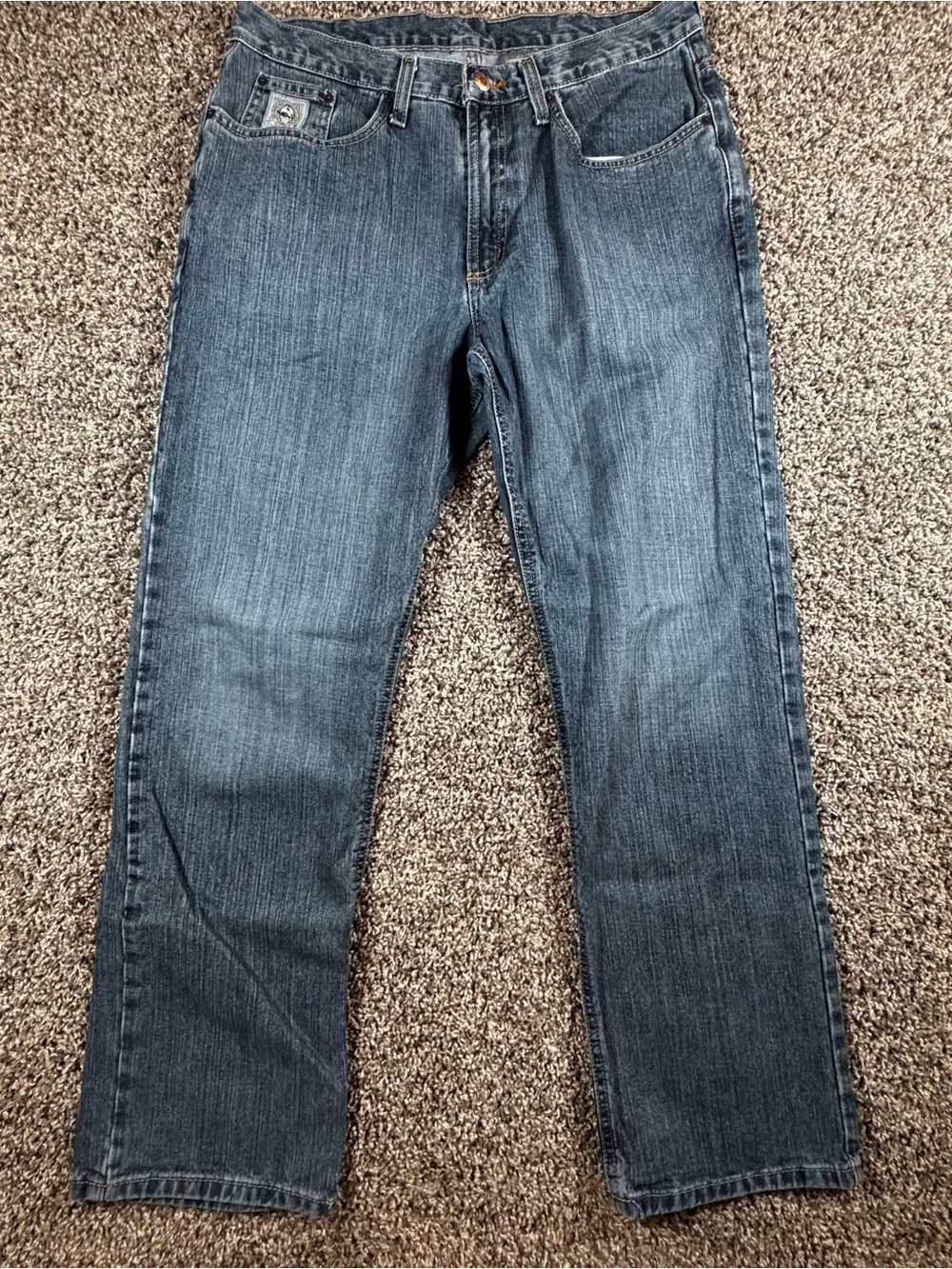 Cinch Silver Label Mens 33x30 Jeans MB98034001 Rigid Medium Stone Straight Rodeo